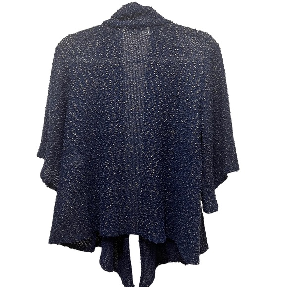 Annalee & Hope Open Cardigan Bell Sleeve Blue and Gold Knit Size L - Picture 4 of 6